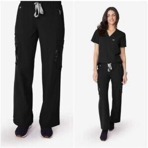 Figs Black Wide Leg Pants
